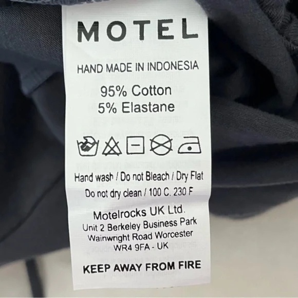 Motel Rocks | New Black Suratmi Long Sleeve Open Back Cropped Top, Small - Picture 8 of 9